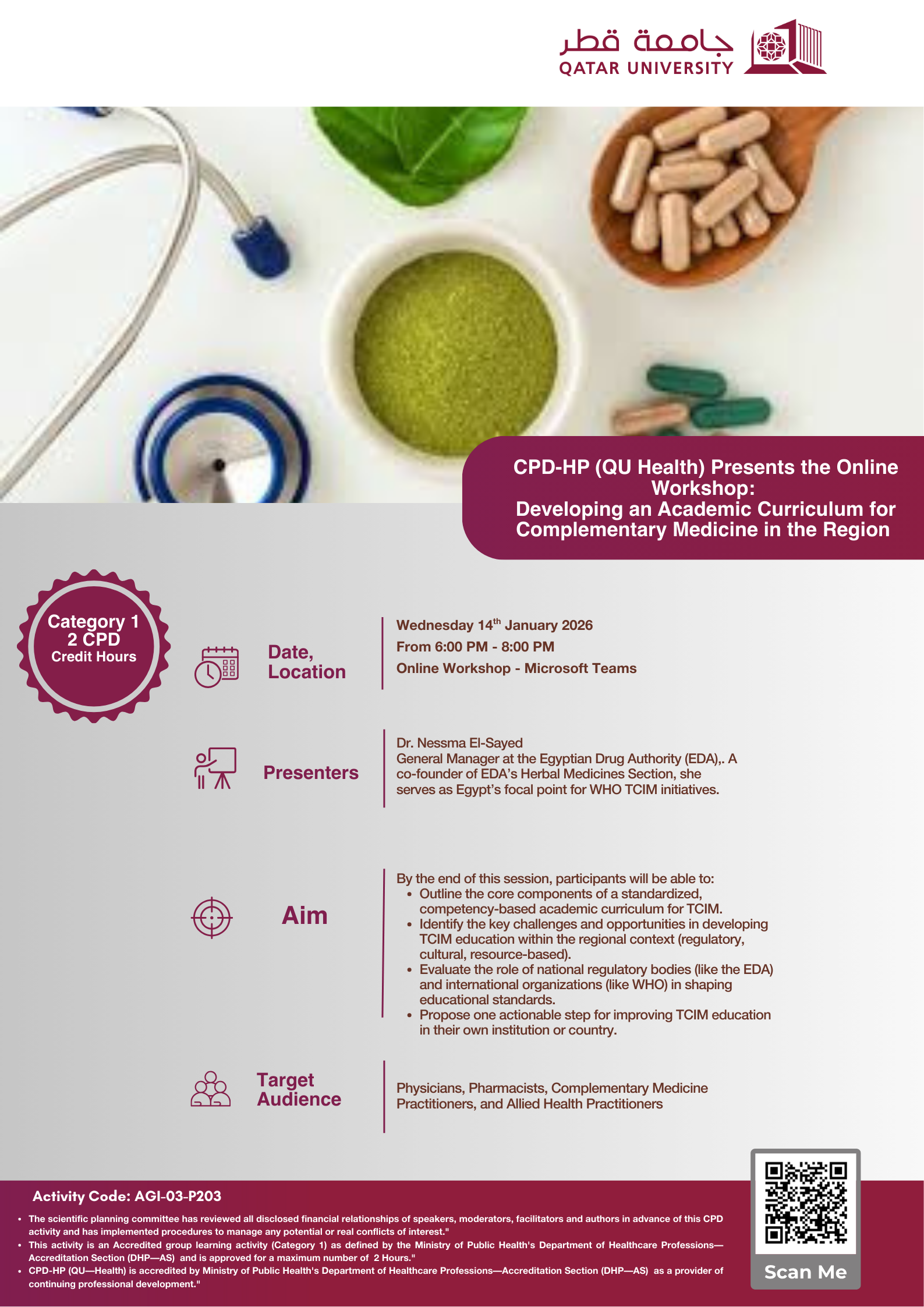 Developing an Academic Curriculum for Complementary Medicine in the Region